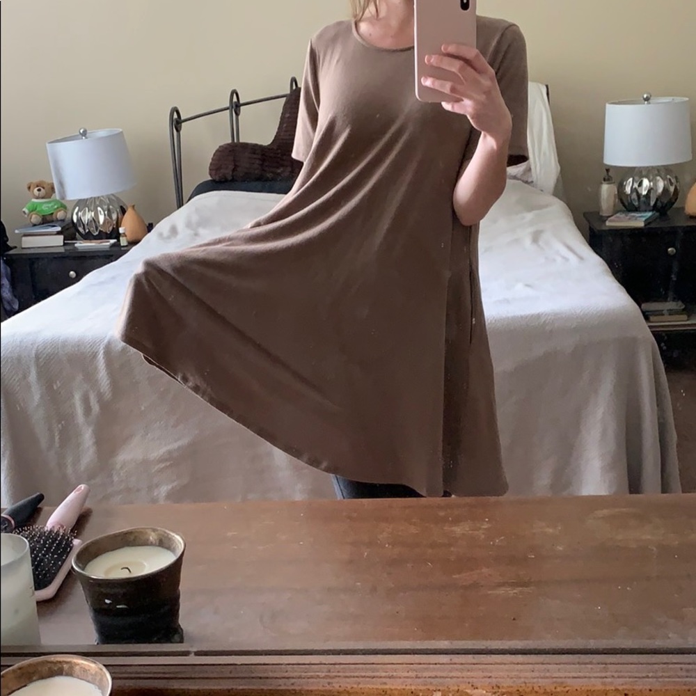 Café-colored Tunic Dress